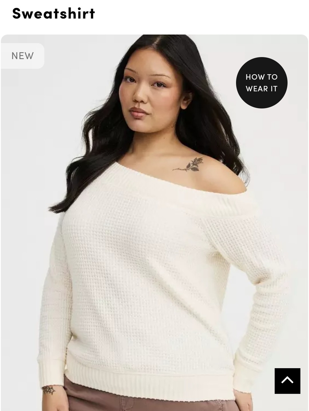 torrid Cream Off-the-Shoulder Knit Sweater